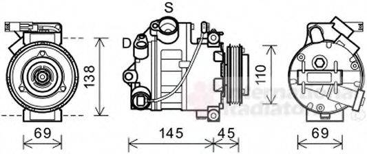 VAN WEZEL 0600K444 Компресор, кондиціонер