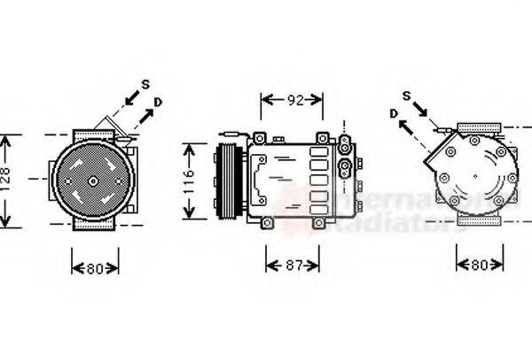 VAN WEZEL 4300K079 Компресор, кондиціонер