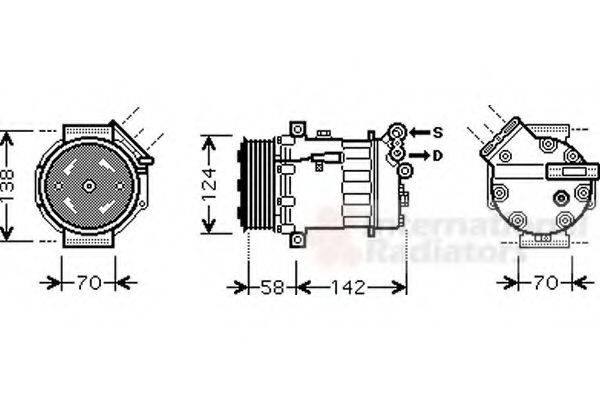 VAN WEZEL 3700K465 Компресор, кондиціонер