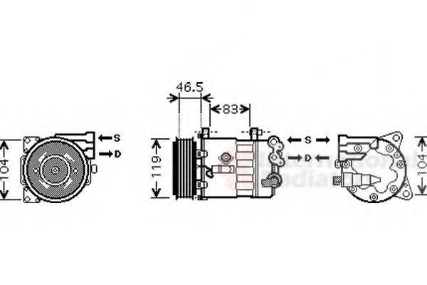 VAN WEZEL 4000K326 Компресор, кондиціонер