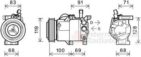 VAN WEZEL 8300K144 Компресор, кондиціонер