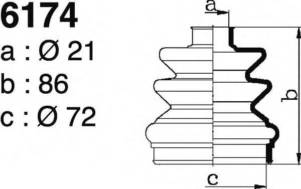 DEPA 6174 Комплект пильника, приводний вал