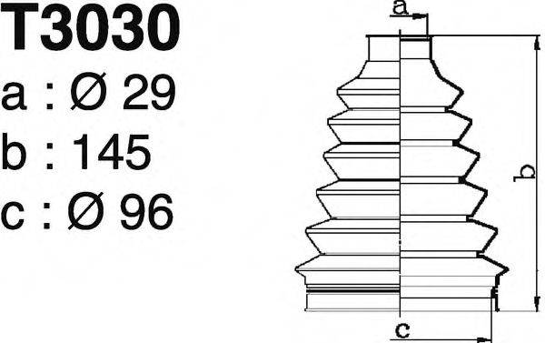 DEPA T3030 Комплект пильника, приводний вал