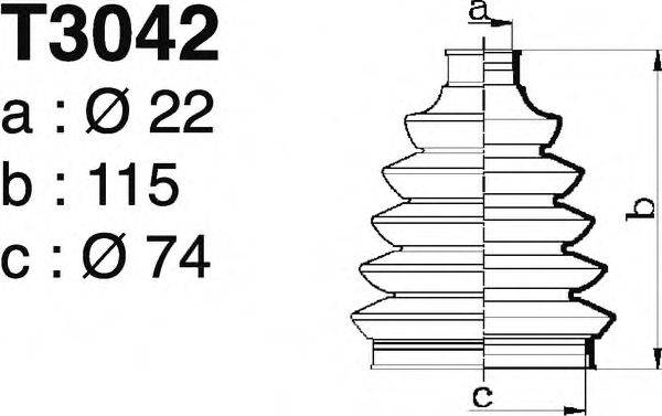 DEPA T3042 Комплект пильника, приводний вал