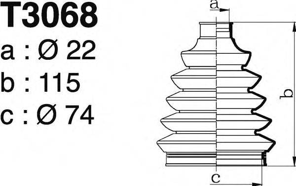 DEPA T3068 Комплект пильника, приводний вал