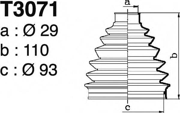 DEPA T3071 Комплект пильника, приводний вал