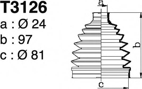 DEPA T3126 Комплект пильника, приводний вал