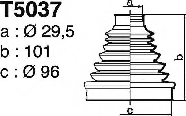 DEPA T5037 Комплект пильника, приводний вал