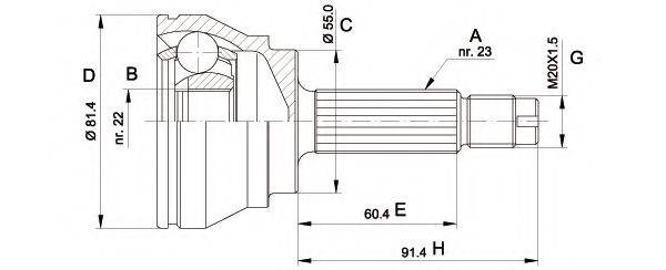 OPEN PARTS CVJ501210 Шарнірний комплект, приводний вал