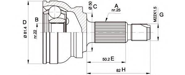 OPEN PARTS CVJ502910 Шарнірний комплект, приводний вал