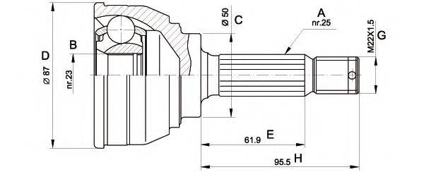 OPEN PARTS CVJ504410 Шарнірний комплект, приводний вал