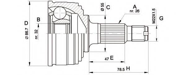 OPEN PARTS CVJ504910 Шарнірний комплект, приводний вал