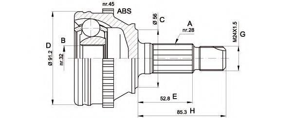 OPEN PARTS CVJ508910 Шарнірний комплект, приводний вал