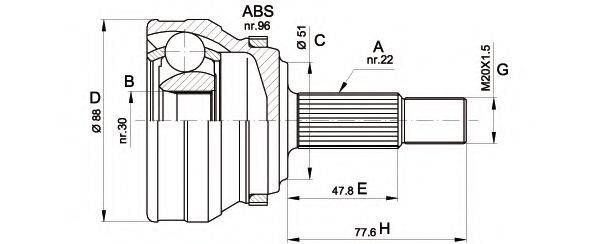 OPEN PARTS CVJ510910 Шарнірний комплект, приводний вал