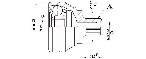 OPEN PARTS CVJ511710 Шарнірний комплект, приводний вал