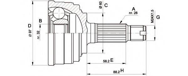 OPEN PARTS CVJ512910 Шарнірний комплект, приводний вал