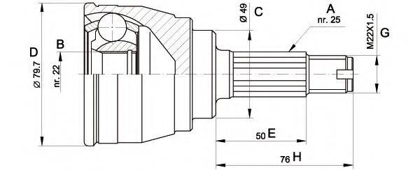 OPEN PARTS CVJ514810 Шарнірний комплект, приводний вал