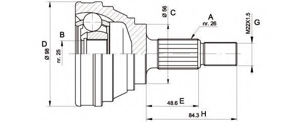 OPEN PARTS CVJ516610 Шарнірний комплект, приводний вал