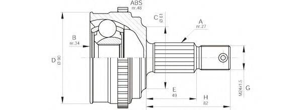 OPEN PARTS CVJ522010 Шарнірний комплект, приводний вал