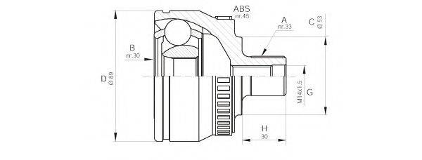 OPEN PARTS CVJ523310 Шарнірний комплект, приводний вал