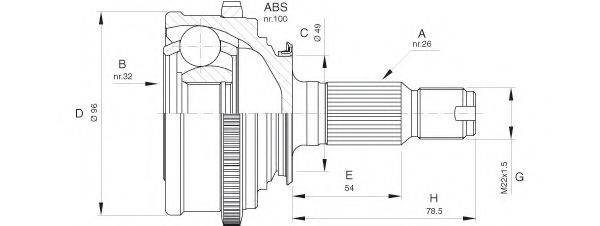 OPEN PARTS CVJ524410 Шарнірний комплект, приводний вал