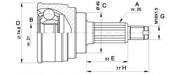 OPEN PARTS CVJ526010 Шарнірний комплект, приводний вал