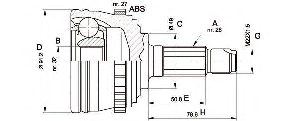 OPEN PARTS CVJ526410 Шарнірний комплект, приводний вал