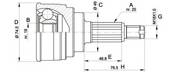 OPEN PARTS CVJ535210 Шарнірний комплект, приводний вал