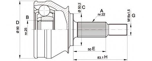 OPEN PARTS CVJ535610 Шарнірний комплект, приводний вал