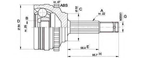 OPEN PARTS CVJ538810 Шарнірний комплект, приводний вал