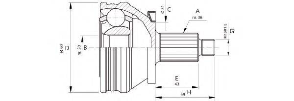 OPEN PARTS CVJ543410 Шарнірний комплект, приводний вал