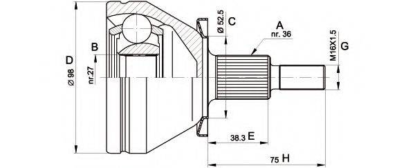 OPEN PARTS CVJ543510 Шарнірний комплект, приводний вал