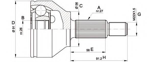 OPEN PARTS CVJ543710 Шарнірний комплект, приводний вал