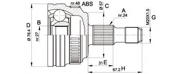 OPEN PARTS CVJ544310 Шарнірний комплект, приводний вал