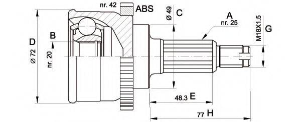 OPEN PARTS CVJ547910 Шарнірний комплект, приводний вал