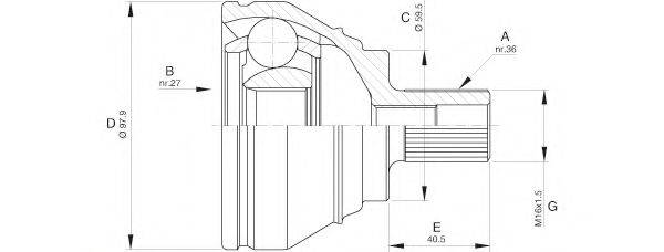 OPEN PARTS CVJ553610 Шарнірний комплект, приводний вал