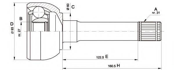 OPEN PARTS CVJ556210 Шарнірний комплект, приводний вал