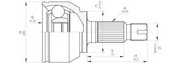 OPEN PARTS CVJ556710 Шарнірний комплект, приводний вал