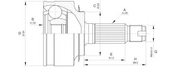 OPEN PARTS CVJ560610 Шарнірний комплект, приводний вал