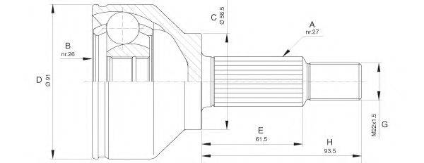 OPEN PARTS CVJ562010 Шарнірний комплект, приводний вал