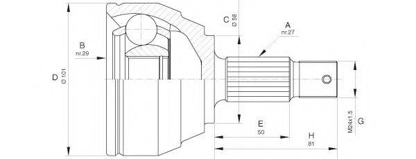 OPEN PARTS CVJ563910 Шарнірний комплект, приводний вал