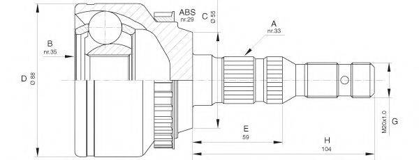 OPEN PARTS CVJ565510 Шарнірний комплект, приводний вал