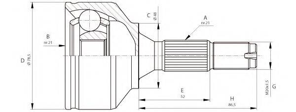 OPEN PARTS CVJ568510 Шарнірний комплект, приводний вал