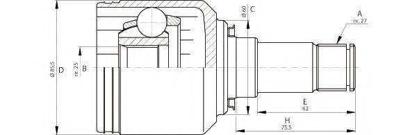 OPEN PARTS CVJ570220 Шарнірний комплект, приводний вал