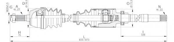 OPEN PARTS DRS600500 Приводний вал