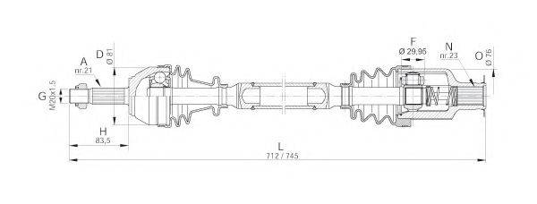 OPEN PARTS DRS606500 Приводний вал