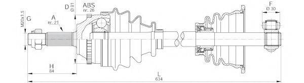 OPEN PARTS DRS607200 Приводний вал