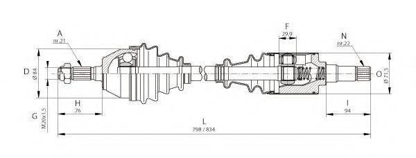 OPEN PARTS DRS608500 Приводний вал