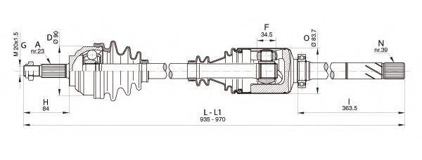 OPEN PARTS DRS634400 Приводний вал