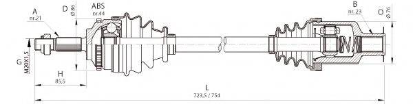 OPEN PARTS DRS636400 Приводний вал